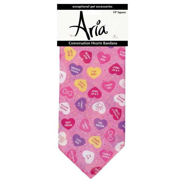 Picture of Aria DT8874 75 Conversation Hearts Bandana&#44; Pink