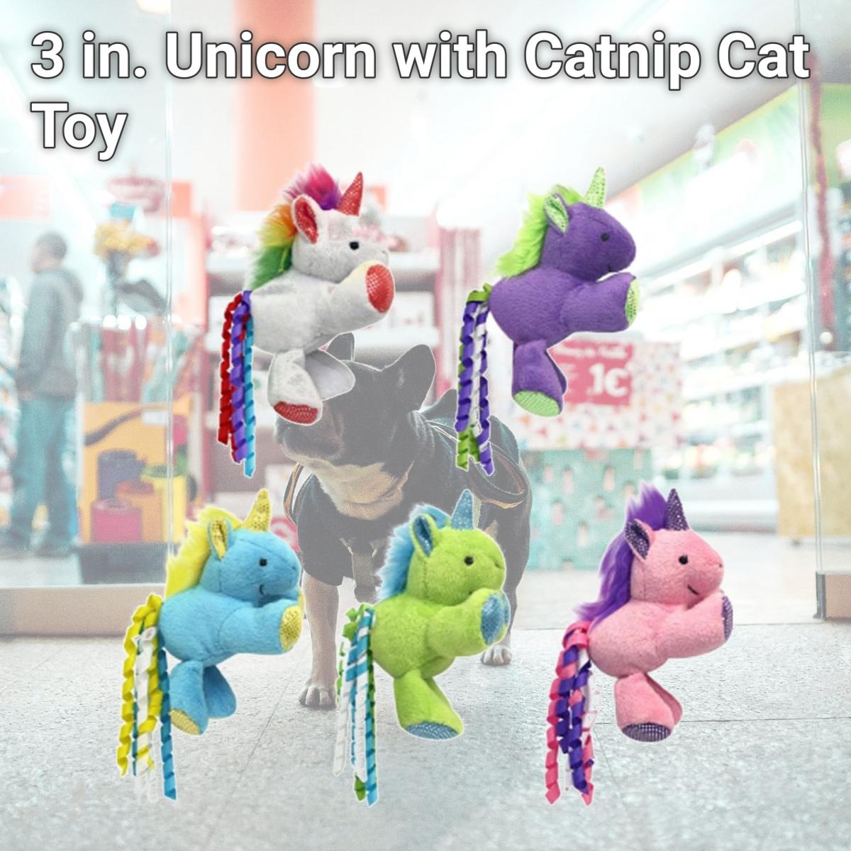 Picture of Multipet 60020642 3 in. Unicorn with Catnip Cat Toy