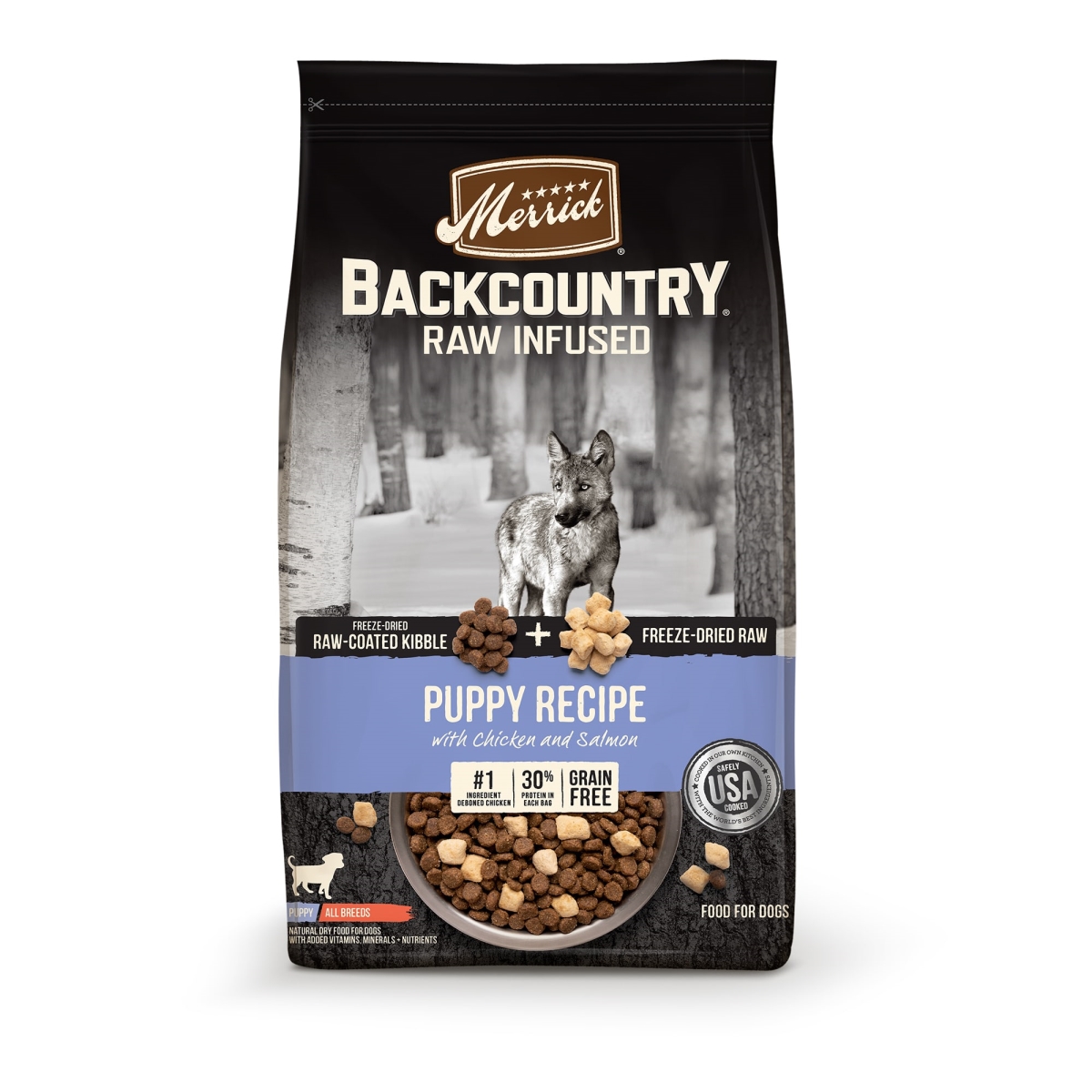 Picture of Merrick 61037057 20 lbs Backcountry Grain Free Freeze Dried Puppy Recipe Dry Dog Food