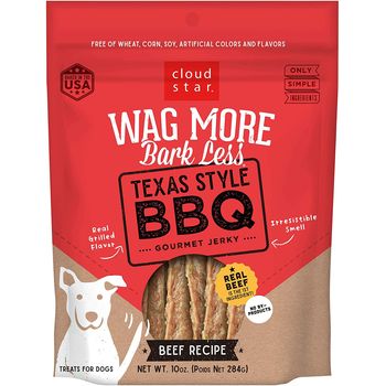 Picture of Wag More 25019124 10 oz Bark Less Jerky BBQ Grilled Beef Treat