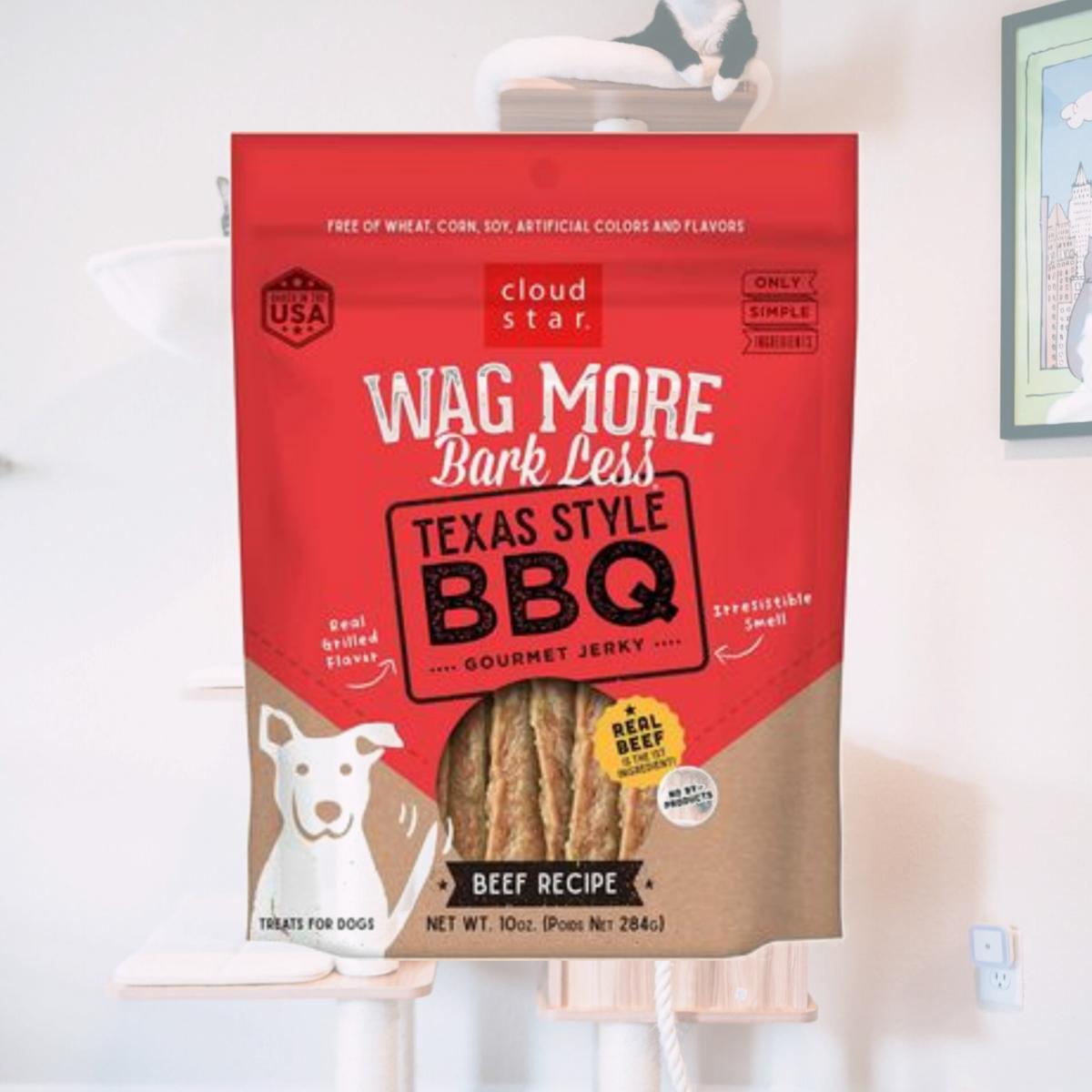 Picture of Wag More 25019124 10 oz Bark Less Jerky BBQ Grilled Beef Treat
