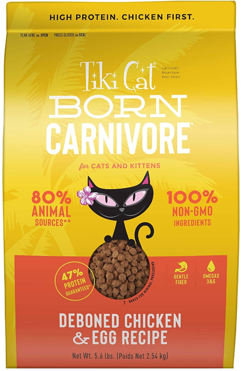 Picture of Tiki Pet 25147014 5.6 lbs Born Carnivore Chicken & Egg Dry Food for Cat