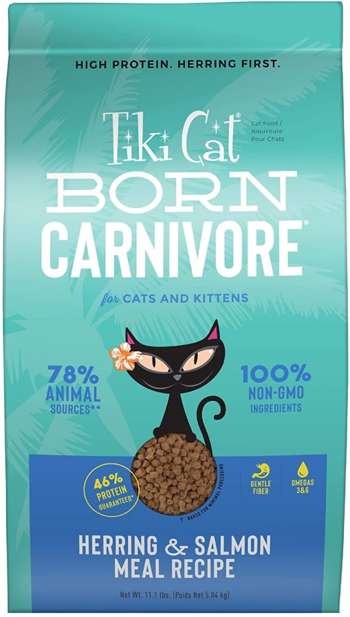 Picture of Tiki Pet 25147019 11.1 lbs Born Carnivore Herring & Salmon Dry Food for Cat