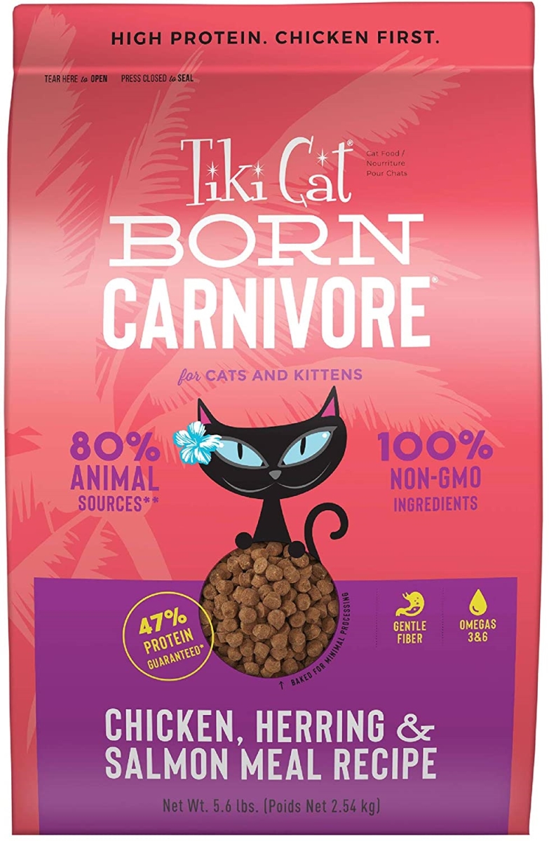 Picture of Tiki Pet 25147022 5.6 lbs Born Carnivore Chicken & Herring Dry Food for Cat