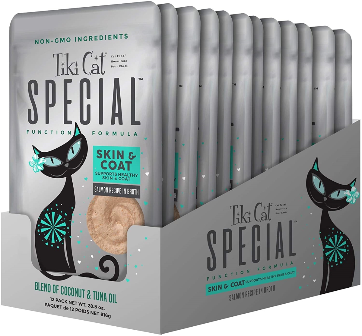 Picture of Tiki Pet 25148022 2.4 oz Special Mousse Skin & Coat Pouch Food for Cat