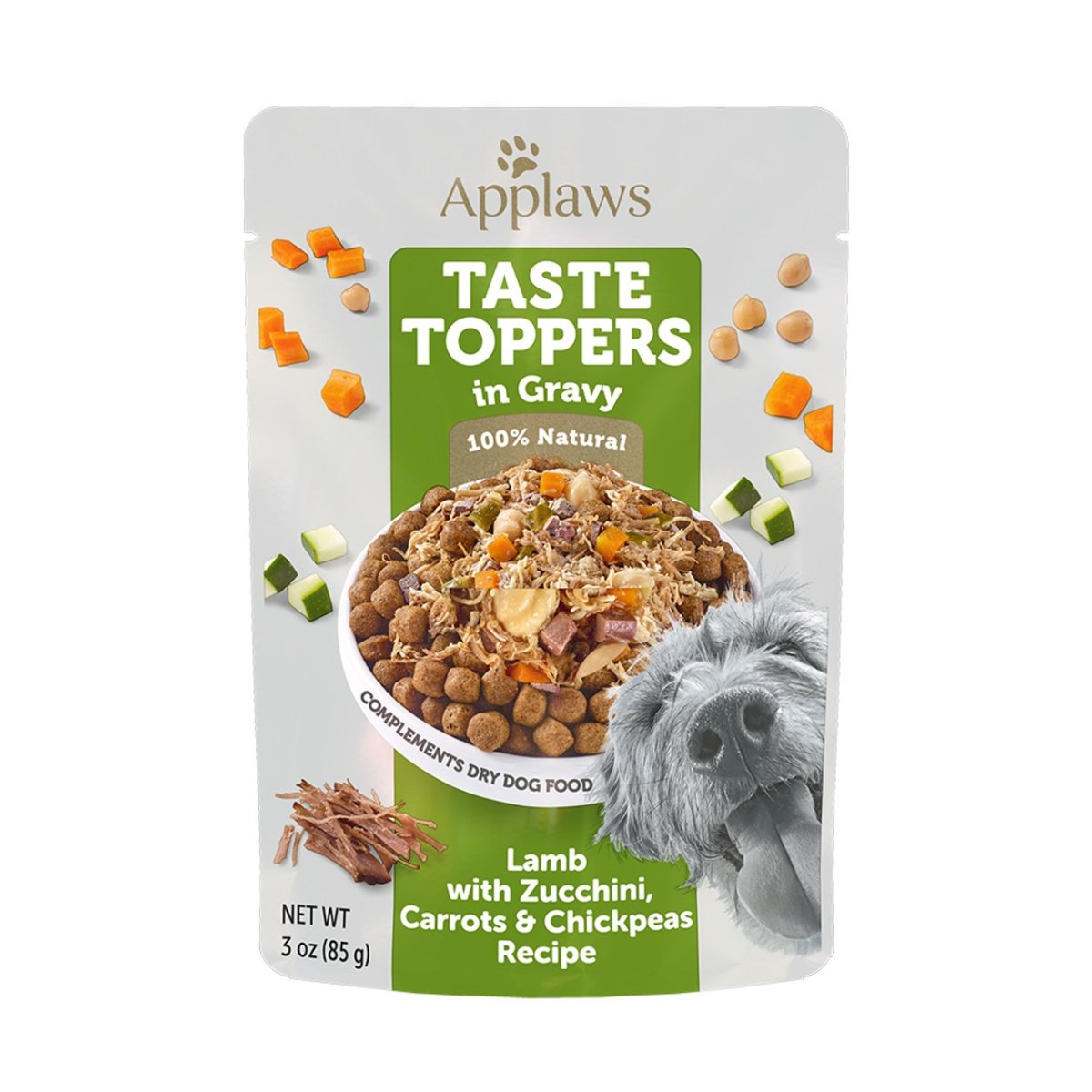 Picture of Applaws 16500641 3 oz Dog Food Taste Toppers in Gravy Pouch - Lamb with Zucchini&#44; Carrots & Chickpeas Recipe