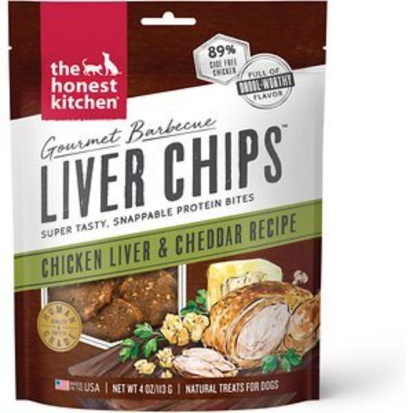 Picture of Honest Kitchen 50502293 4 oz Dog Biscuits Gourmet BBQ Liver Chips - Chicken