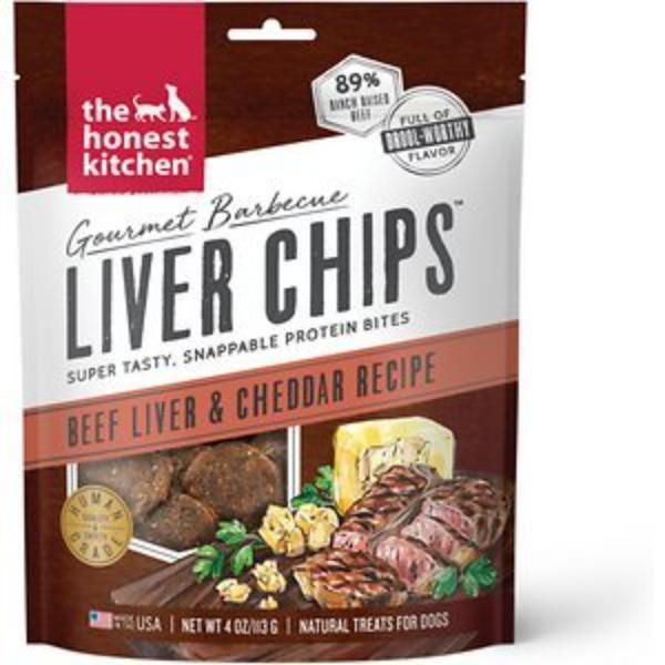Picture of Honest Kitchen 50502294 4 oz Dog Biscuits Gourmet BBQ Liver Chips - Beef