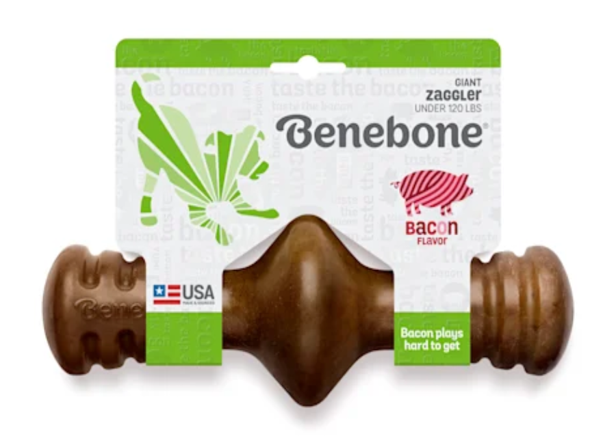 Picture of Benebone 20800498 Bacon Flavored Zaggler Dog Chew Toy&#44; Giant