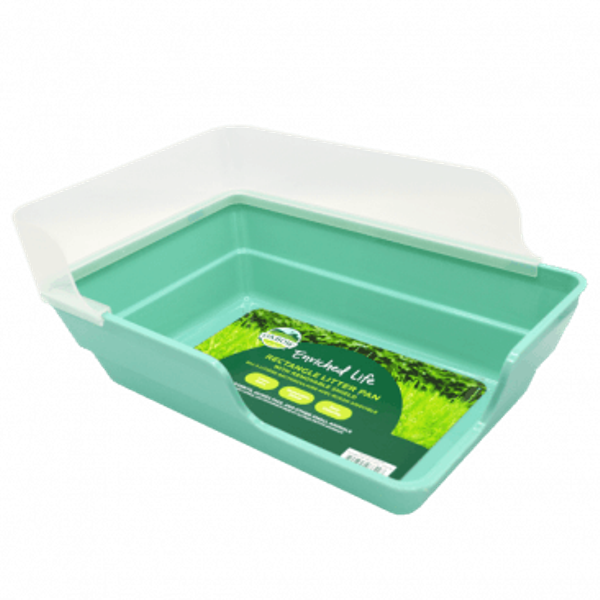 Picture of Oxbow 73296642 Small Animal Rectangle Litter Pan with Removable Shield