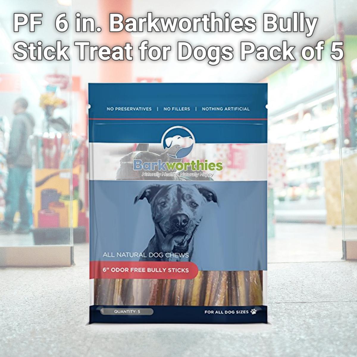 Picture of PF 20510393 6 in. Barkworthies Bully Stick Treat for Dogs  Pack of 5