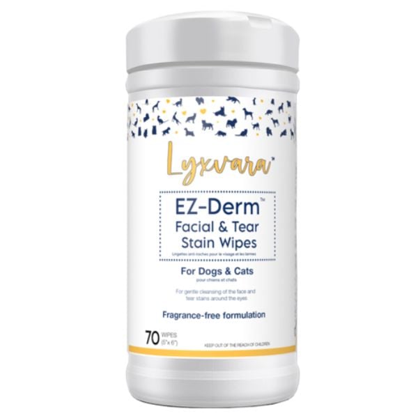Picture of Lyxvara 51865291 EZ-Derm Facial & Tear Stain Wipes Fragrance Free Formulation for Dogs & Cats - 70 Count