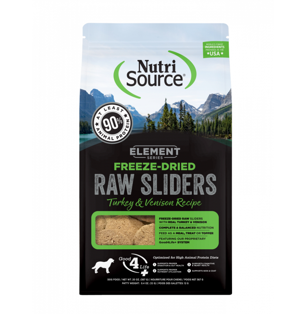 Picture of Nutri Source 68630088 20 oz Element Series Freeze Dried Raw Slider Turkey & Venison