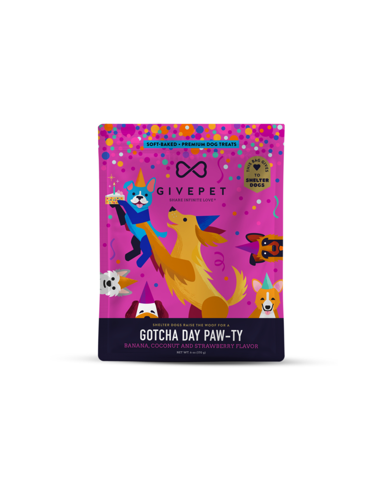 Picture of GivePet 45118905 6 oz Soft & Chewy Dog Treats - Gotcha Day Paw-Ty
