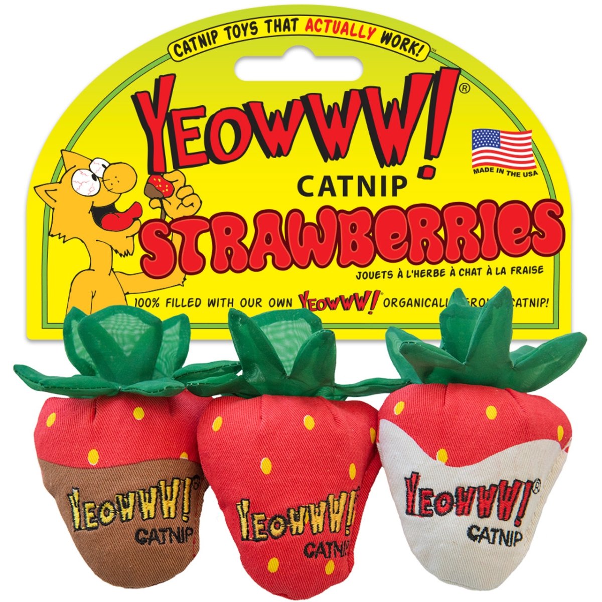Picture of Yeowww Catnip 96500120 C Strawberries Pet Toy - Pack of 3
