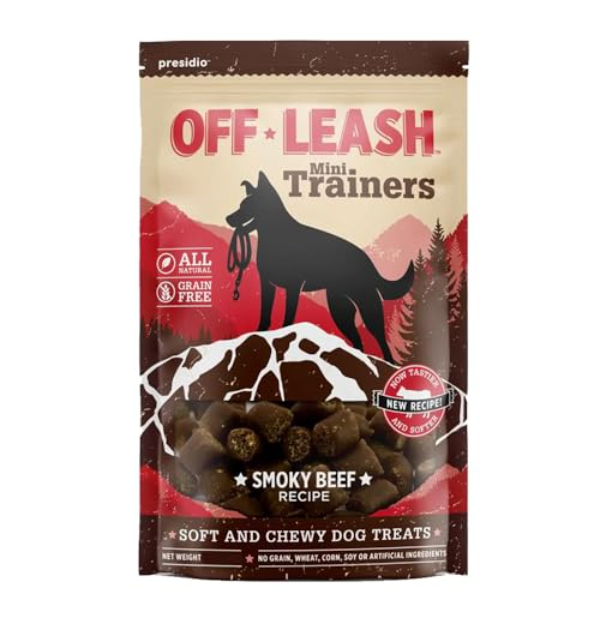 Picture of Presidio Natural 30200671 12 oz Off-Leash Mini Trainers Smoky Beef Dog Treats