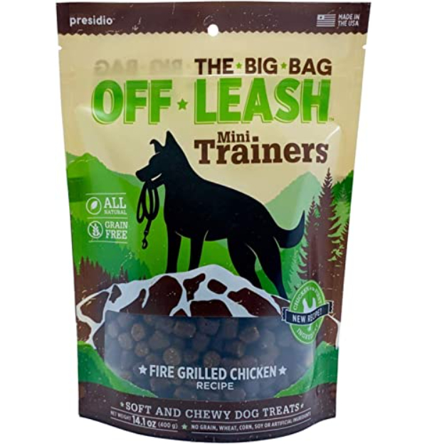 Picture of Presidio Natural 30200681 12 oz Off-Leash Mini Trainers Fire Grilled Chicken Dog Treats