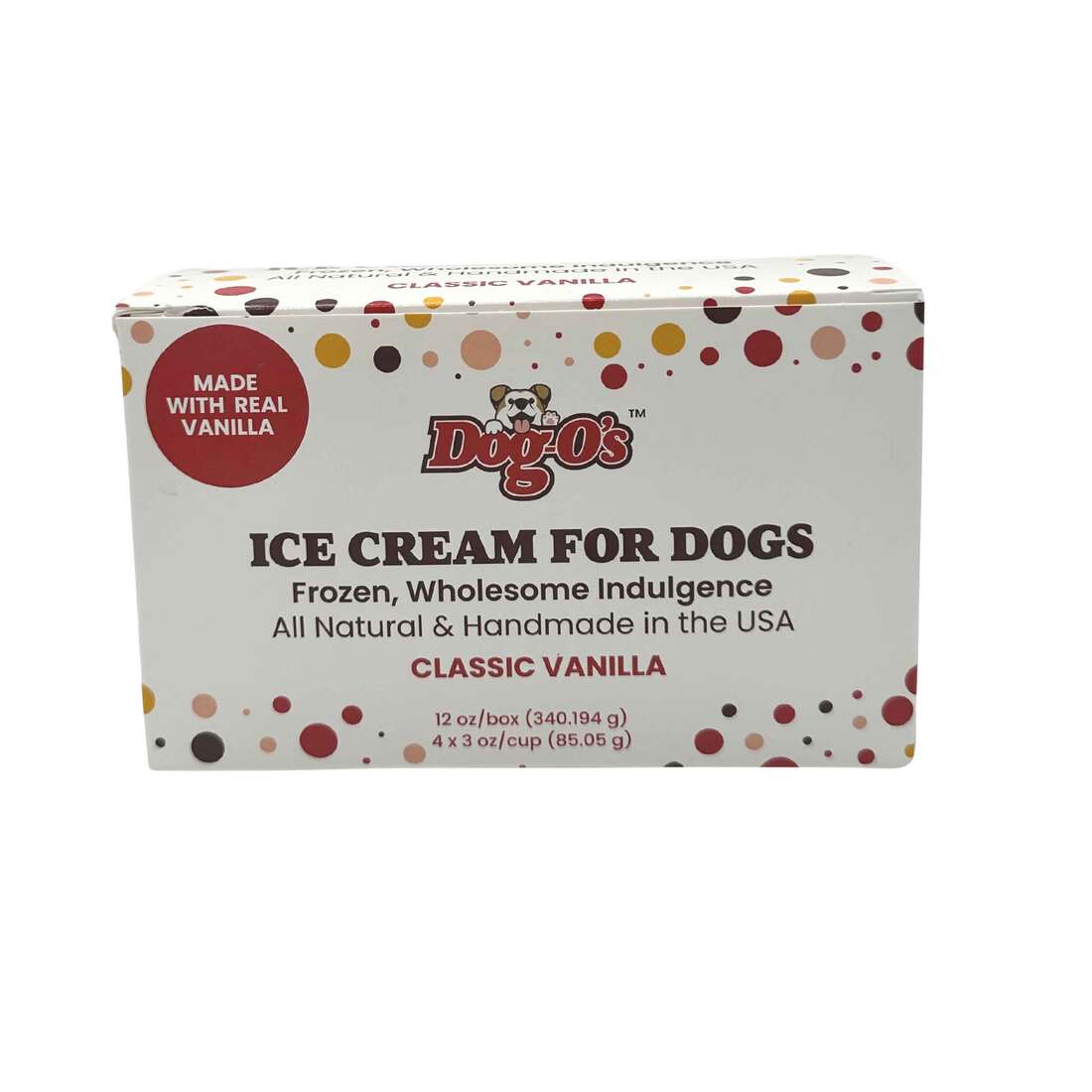 Picture of Dog-O S 31400393 3 oz Frozen Ice Cream Dog Treat&#44; Vanilla - Pack of 4
