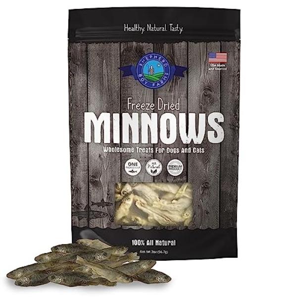 82700207 2 oz Freeze Dried Dog & Cat Treats - Minnows, All Natural Single Ingredient Freeze-Dried
