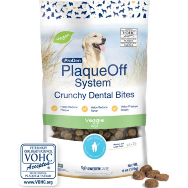 Picture of Prodan PlaqueOff 51880120 6 oz Swedencare Dog Health Crunchy Dental Bites - Large
