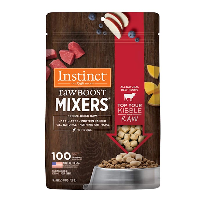 65060079 25 oz Freeze Dried Raw Boost Mixers Grain Free All Natural Beef Recipe Topper Dog Food