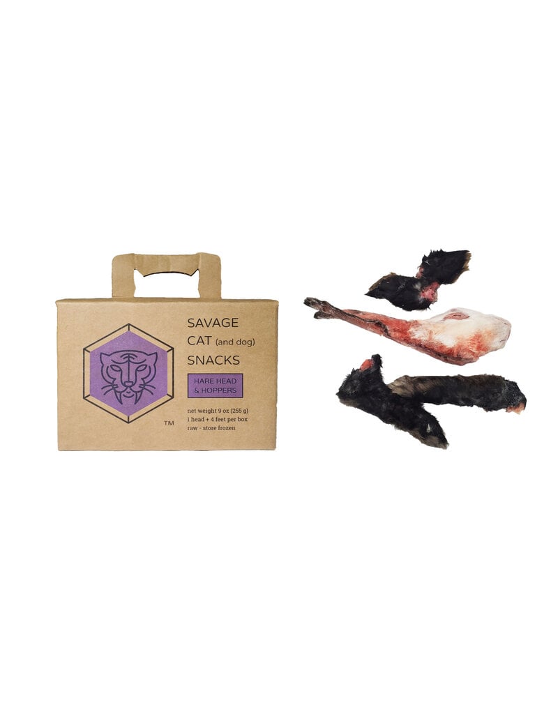 Picture of Savage Cat 81894071 9 oz Hare Head & Hoppers Frozen Dog & Cat Treats