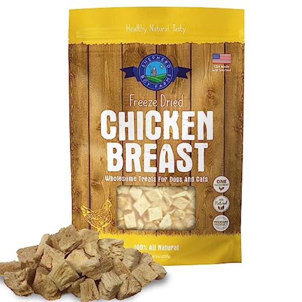 82704709 8 oz Freeze Dried Dog Treats - Chicken Breast, All Natural Freeze-Dried