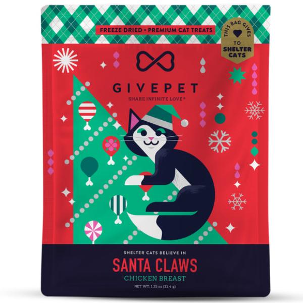 45118911 Santa Claws Freeze-Dried Chicken Breast Treats for Cats - 1.2 lbs