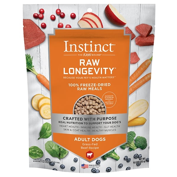 Picture of Natures Variety - Instinct 65062132 16 oz Raw Longevity FD Meals Beef Dog Food