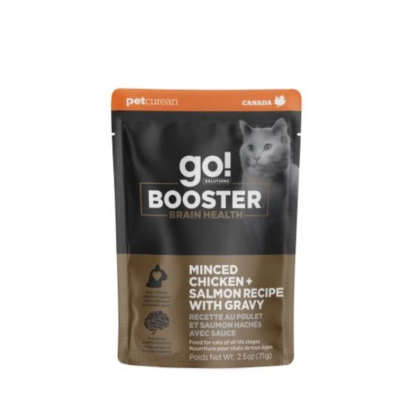 Picture of Petcurean 77100492 2.5 oz Go Booster Brain Health Minced Chicken & Salmon Cat Food with Gravy