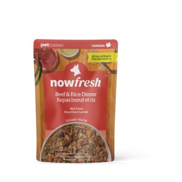 Picture of Petcurean 77100823 2.8 oz Now Fresh Wet Dog Food for Beef & Rice Dinner