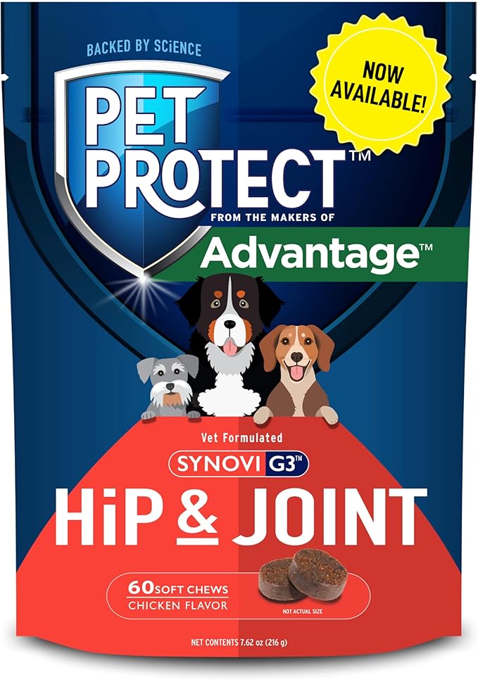 Picture of Elanco 20400144 Pet Protect from the Makers of Advantage Hip & Joint - 60 Count