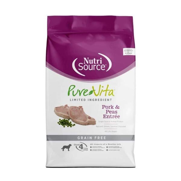 Picture of Pure Vita 68718350 Grain Free Limited Ingredient Pork & Peas Recipe Dry Dog Food - 4 lbs