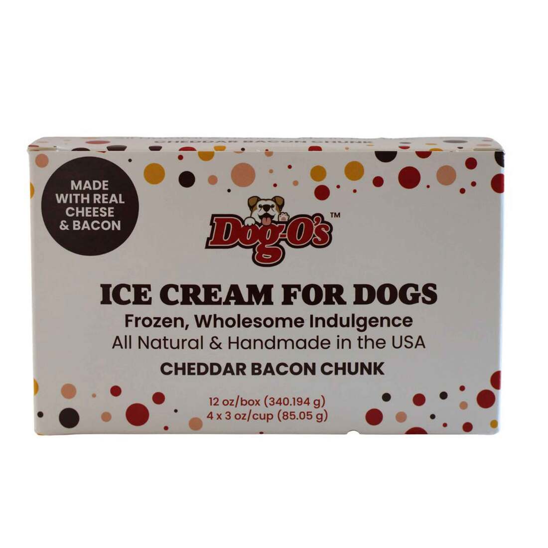 Picture of Dog-O S 31400395 3 oz Frozen Ice Cream Dog Treat&#44; Cheddar Bacon Chunk - Pack of 4