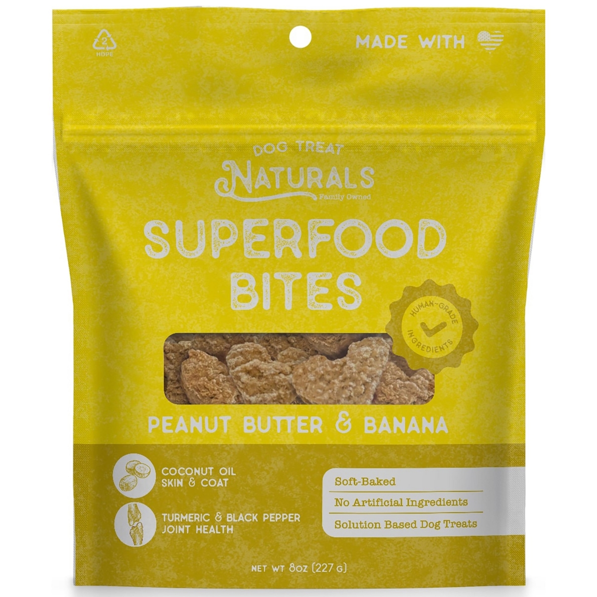 Picture of Dog Treat Naturals 34325487 8 oz Superfood Bites Peanut Butter & Banana Dog Treat