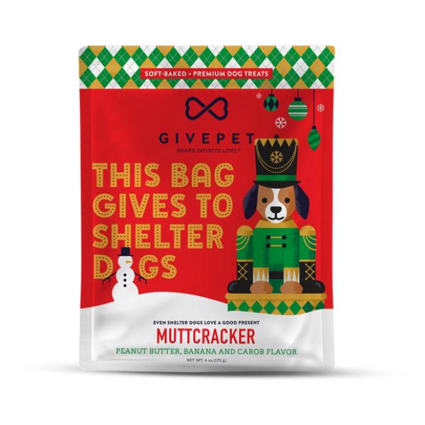 45118896 6 oz Nutcracker Peanut Butter, Banana & Carob Dog Treats