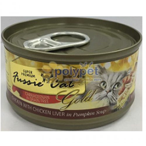 Picture of Fussie Cat 98313316 Premium Grain Free Chicken Liver in Pumpkin Canned Cat Food&#44; 2.82 oz - Pack of 24