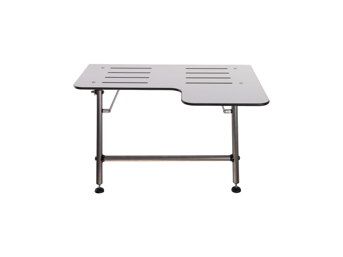 Picture of Ponte Giulio USA G56UHS03W8 Rectangular Reversible L-Shape Folding Shower Seat&#44; White