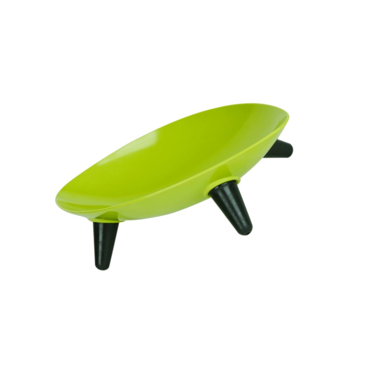 Picture of Pet Life S4OGSPB Melamine Couture Sculpture Single Dog Bowl, Oil Green