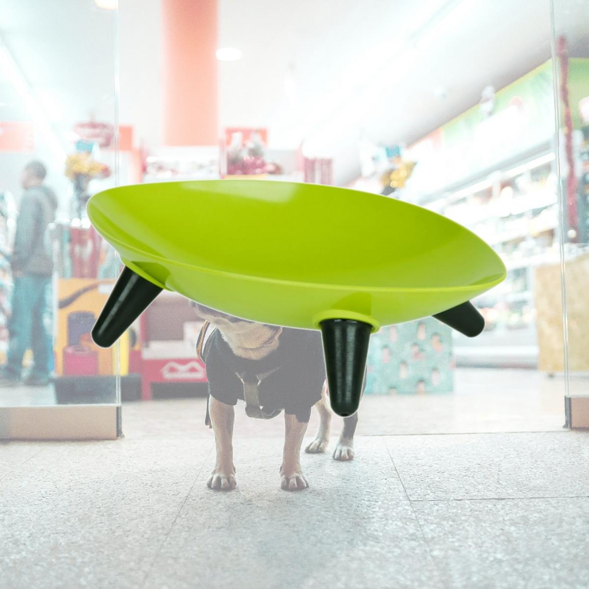 Picture of Pet Life S4OGSPB Melamine Couture Sculpture Single Dog Bowl, Oil Green