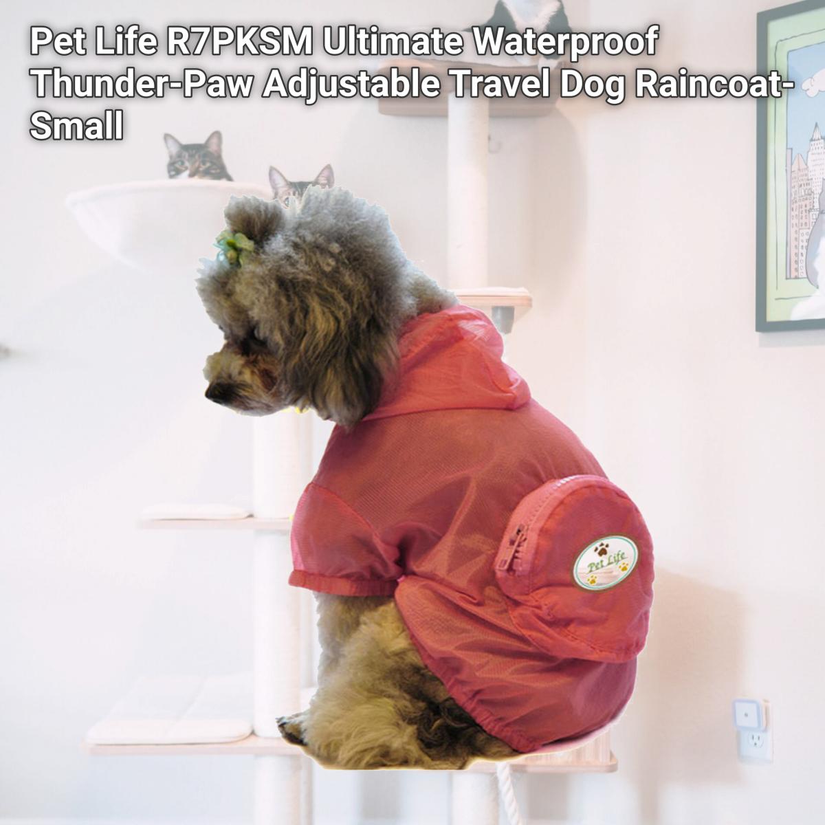 Picture of Pet Life R7PKSM Ultimate Waterproof Thunder-Paw Adjustable Travel Dog Raincoat- Small