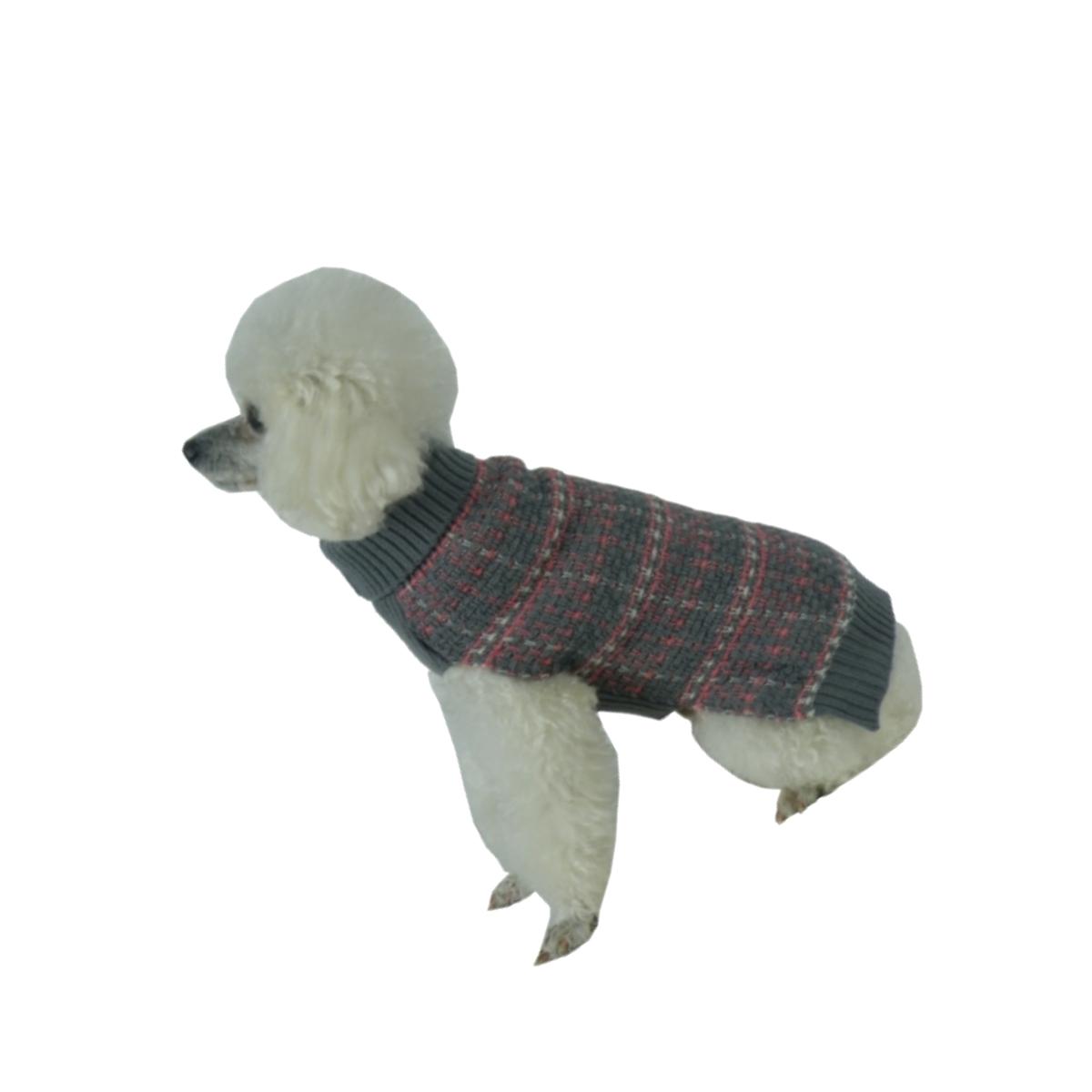 Picture of Pet Life SW15GYPMD Vintage Symphony Static Fashion Knitted Dog Sweater- Medium