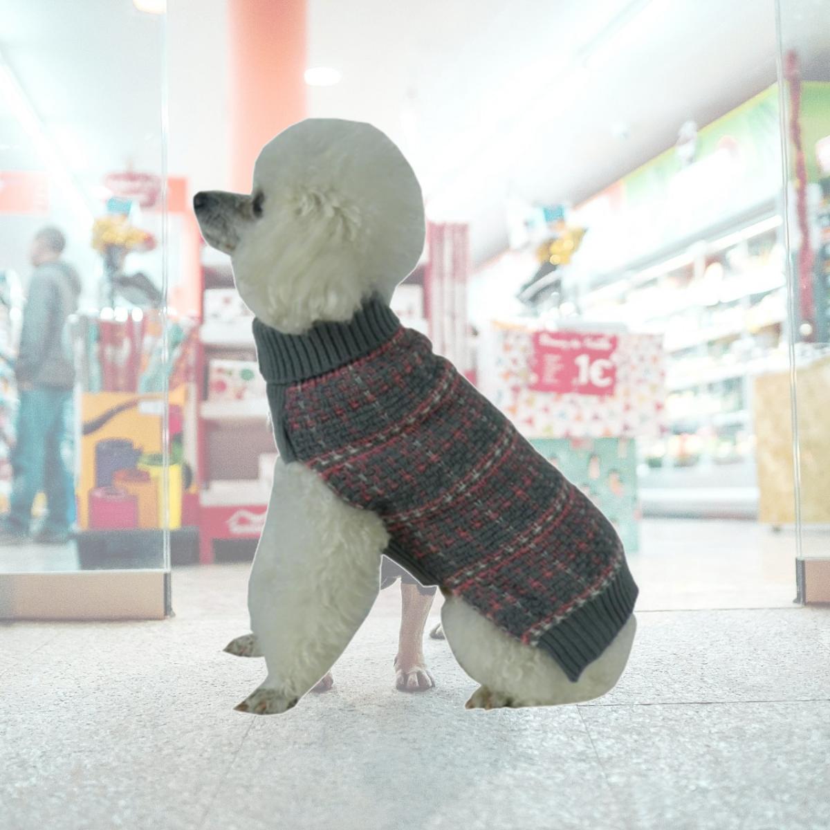 Picture of Pet Life SW15GYPMD Vintage Symphony Static Fashion Knitted Dog Sweater- Medium