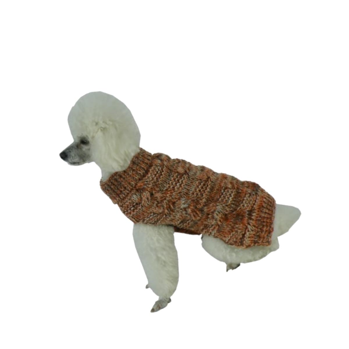 Picture of Pet Life SW16TNOMD Royal Bark Heavy Cable Knitted Designer Fashion Dog Sweater- Medium