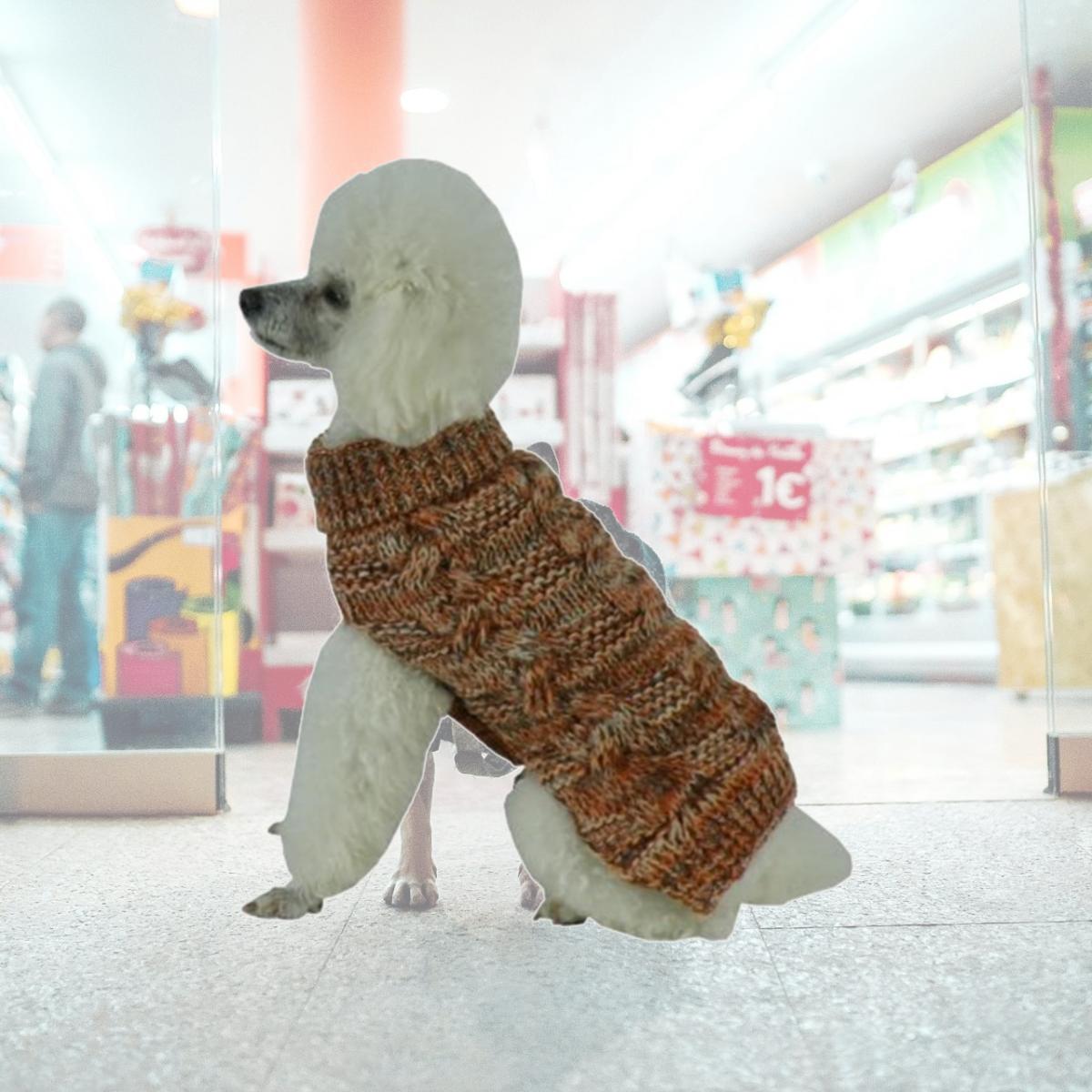Picture of Pet Life SW16TNOMD Royal Bark Heavy Cable Knitted Designer Fashion Dog Sweater- Medium