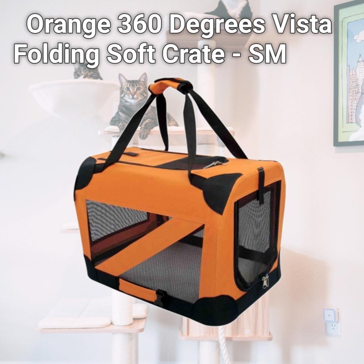 Picture of Pet Life H2ORSM Orange 360 Degrees Vista Folding Soft Crate - SM