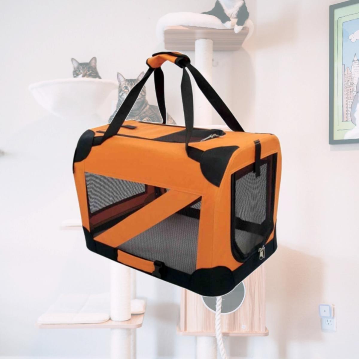 Picture of Pet Life H2ORSM Orange 360 Degrees Vista Folding Soft Crate - SM