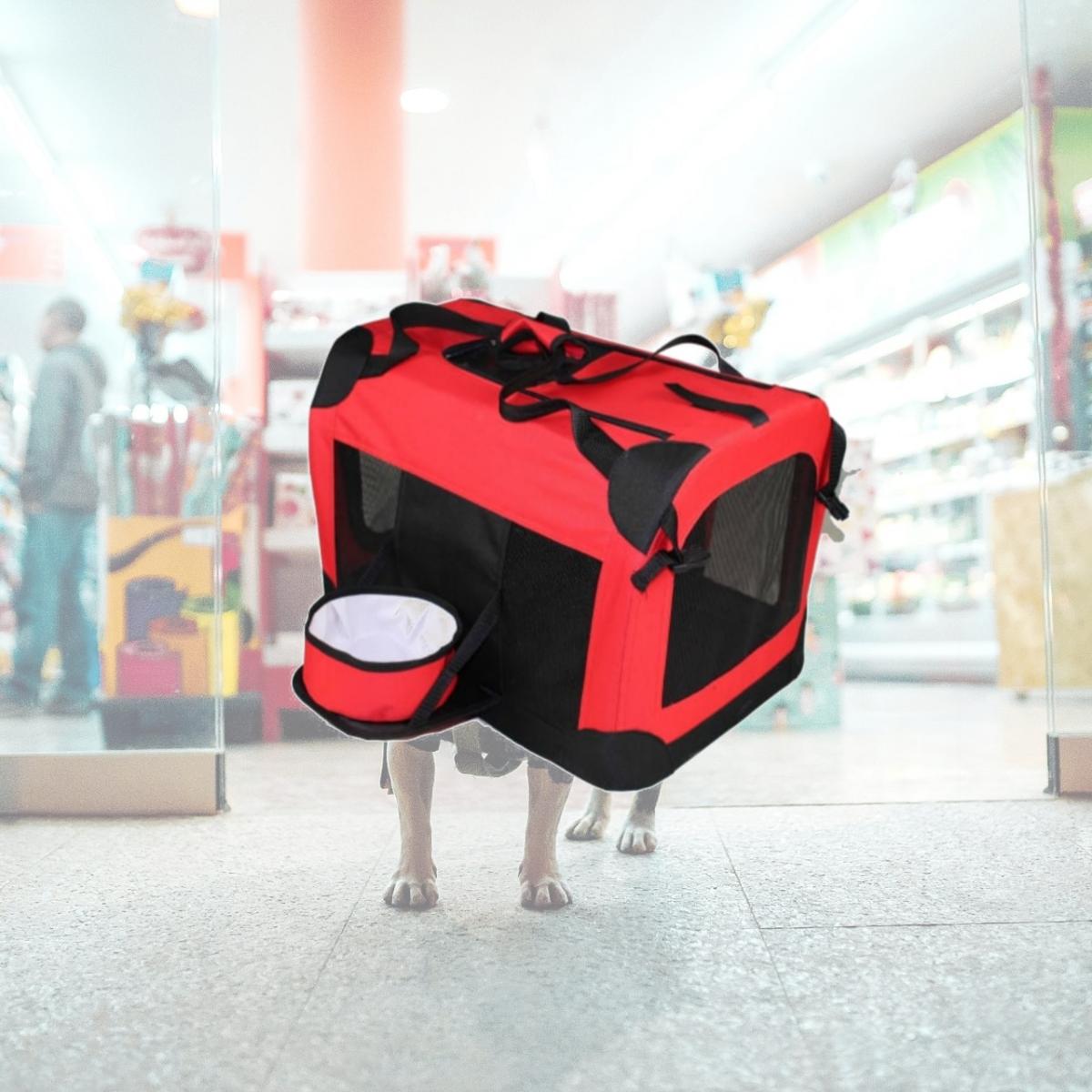 Picture of Pet Life H3RDMD Red Deluxe 360 Crate with Removable bowl - MD