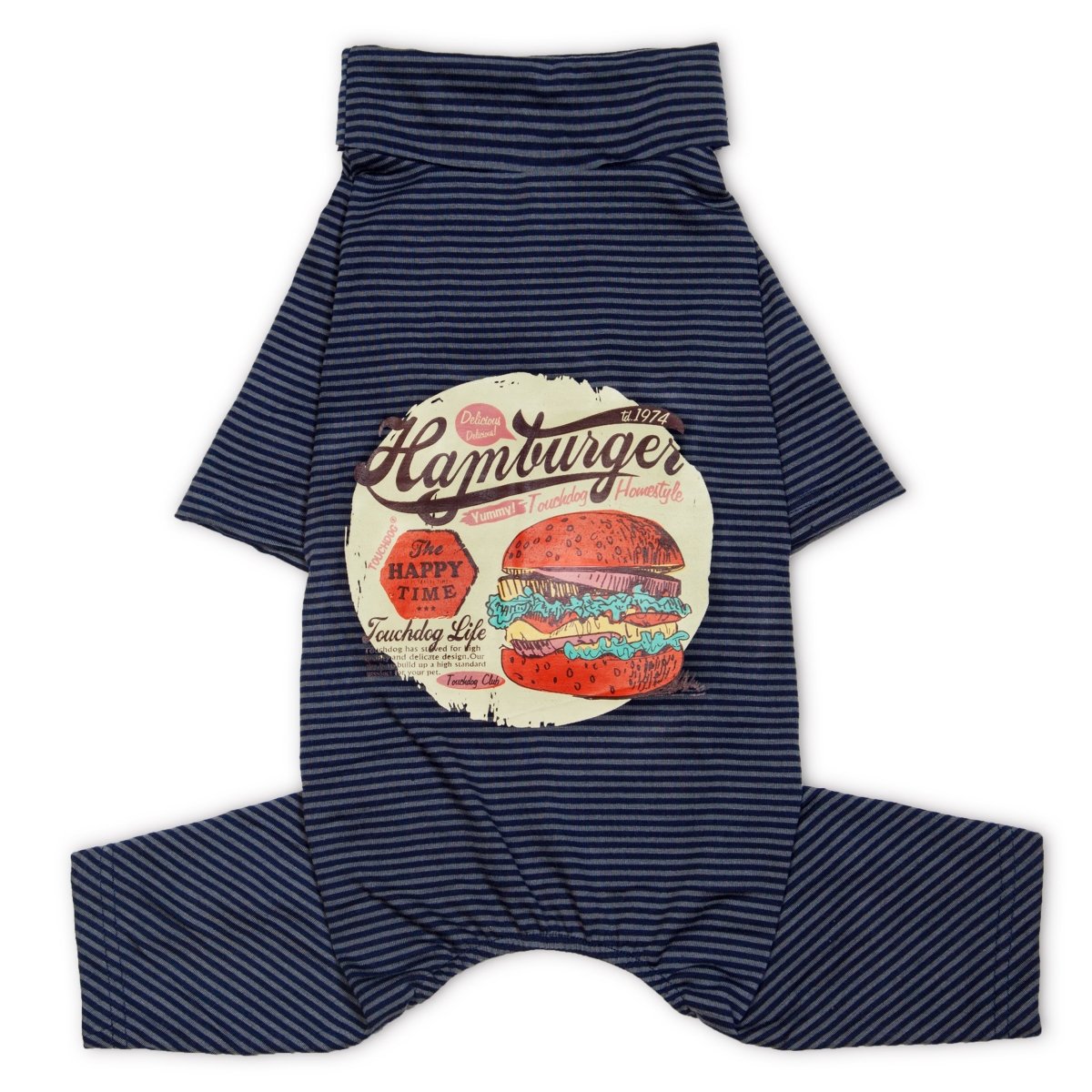 Picture of Touchdog PJ1NVMD Breathable Printed Dog T Shirt Pajamas, Navy - Medium