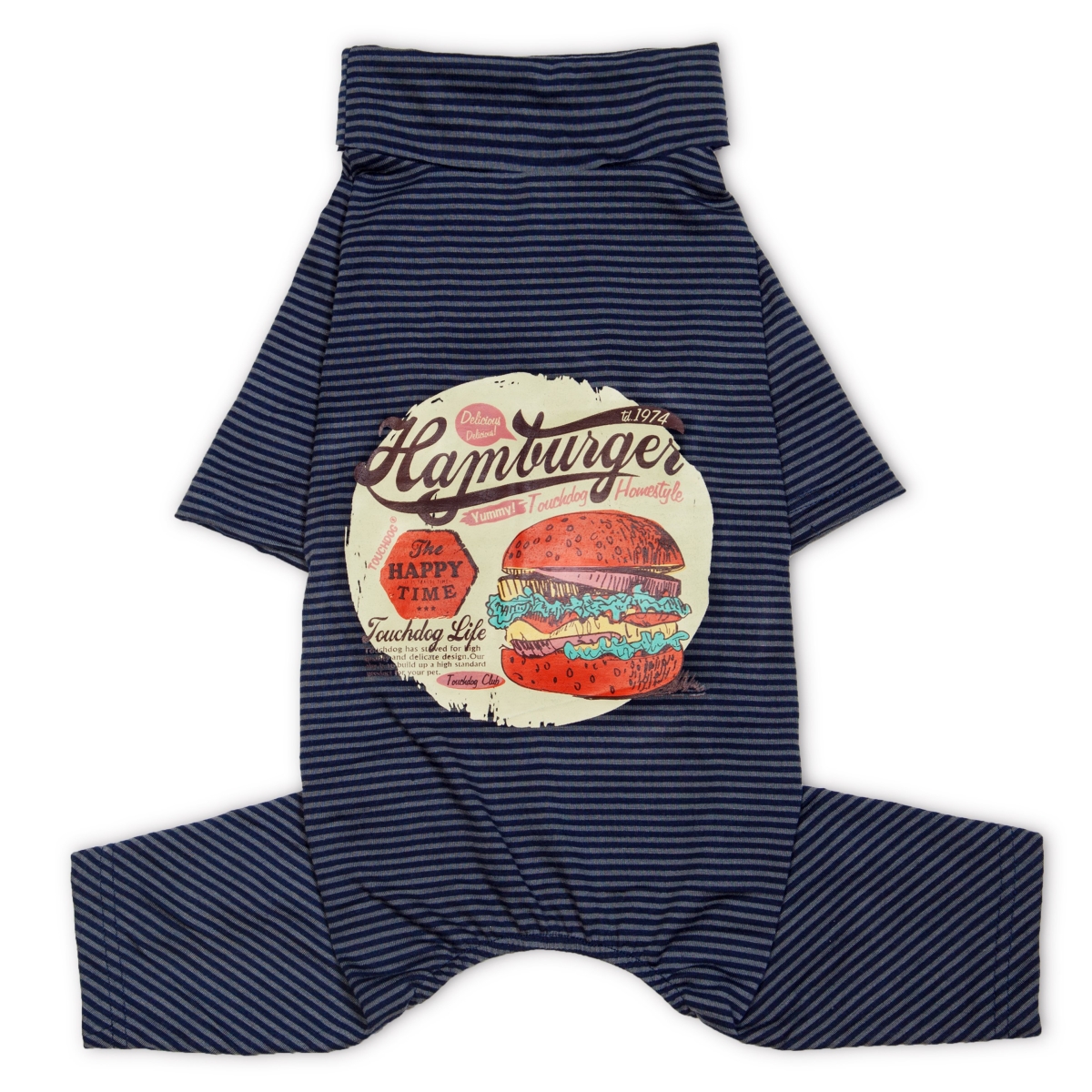 Picture of Touchdog PJ1NVLG Breathable Printed Dog T Shirt Pajamas, Navy - Large
